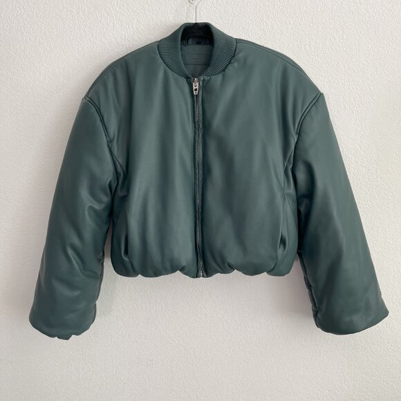 BlankNyc Faux Leather Cropped Bomber Jacket - Picture 1 of 6